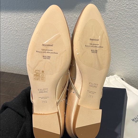 Malone Souliers Gold Flats with Silver Accents - Picture 6 of 6